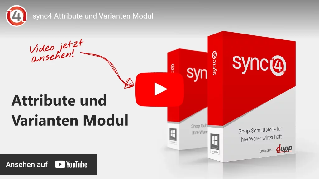 Youtube thumbnail sync4 Attribute und Varianten Modul