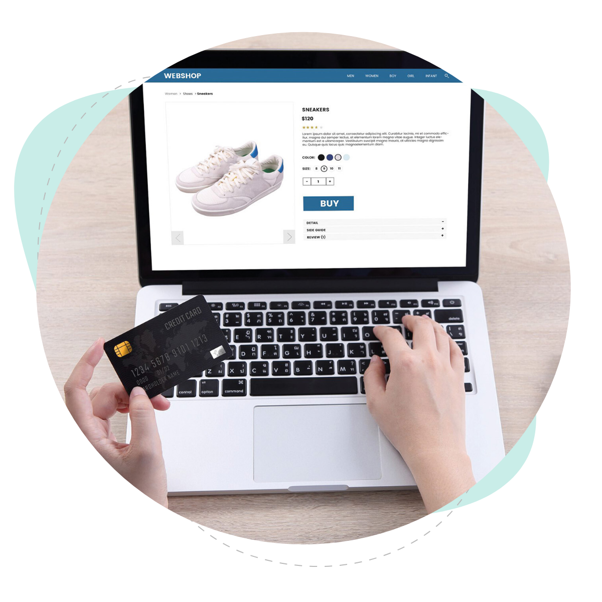 Frau nutzt Shopify Deutschland Shop